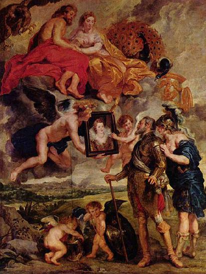 Peter Paul Rubens Heinrich empfangt das Portrat Maria de Medicis china oil painting image